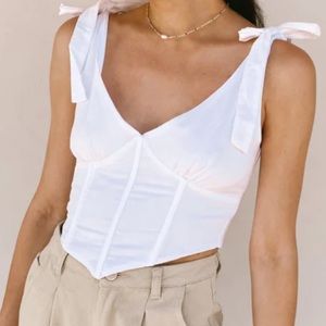 Pepper Mayo Parisian Life Bustier Crop Top White